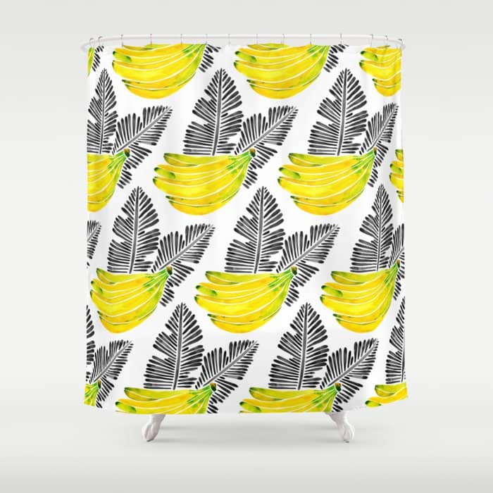 Banana Bunch - Yellow & Black Palette Shower Curtain