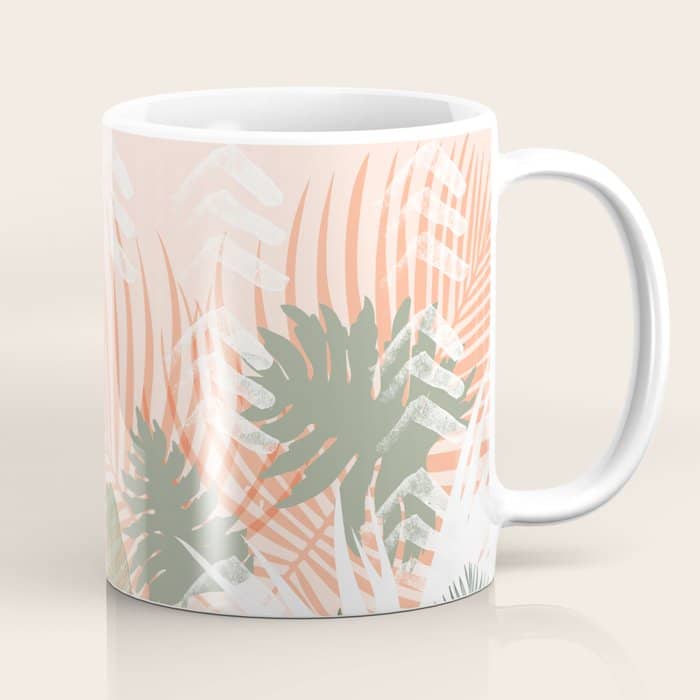 Abstract Tropical Plants Pastel Coffee Mug