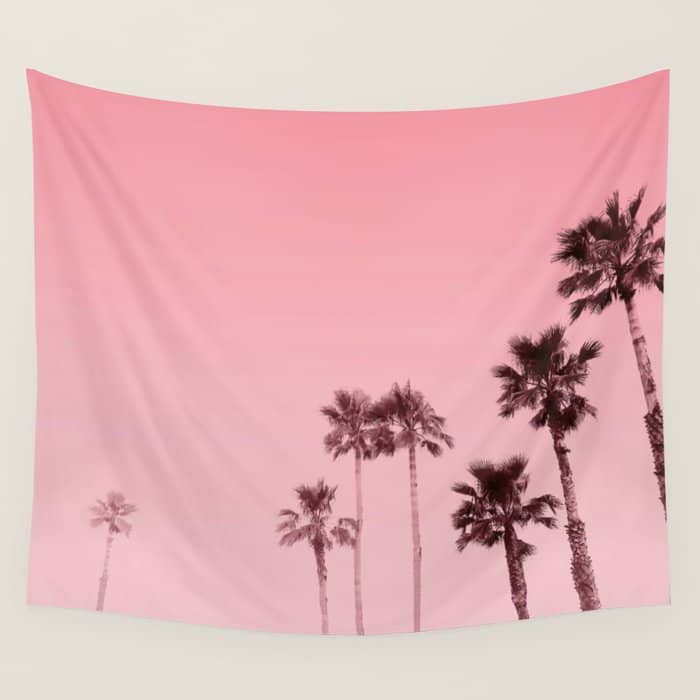 Tranquillity - Flamingo Pink Wall Tapestry