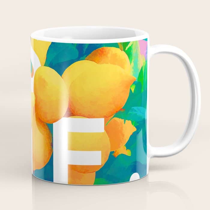 As If. | Typography Attitude Confidence Quote | Lemon Garden Botanical Vintage Quirky Lettering Coffee Mug
