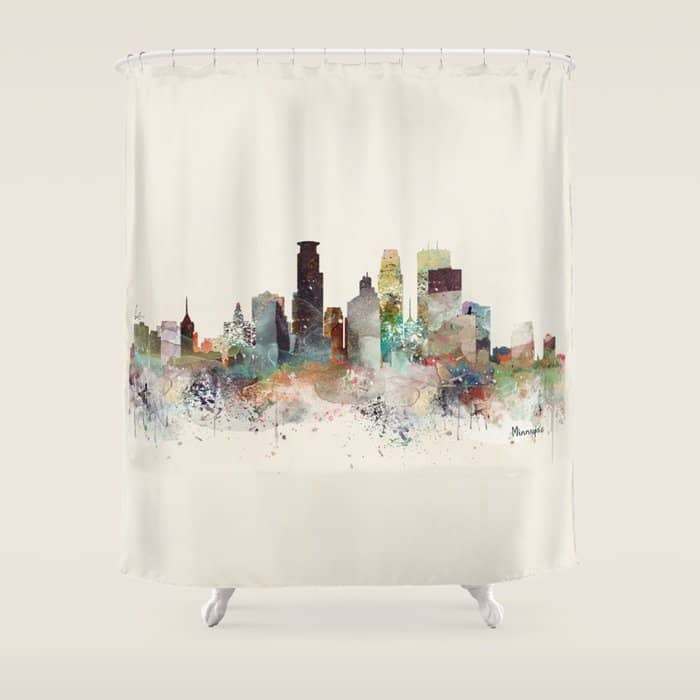 Minneapolis Minnesota Skyline Shower Curtain