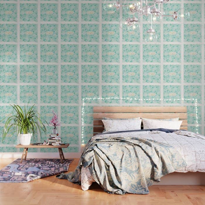 Adventure Is Calling - Turquoise & Gold Palette Wallpaper