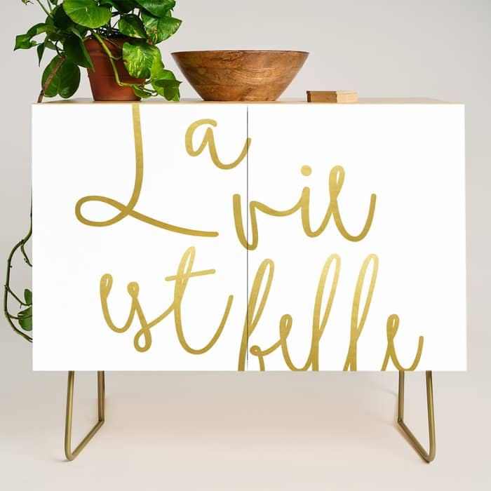 La Vie Est Belle #Homestorie #Typography #Buyart Credenza