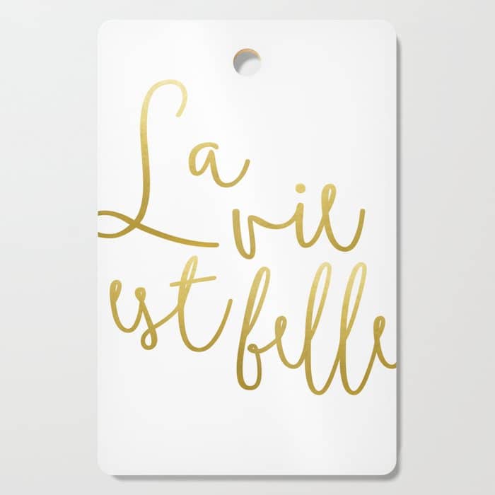La Vie Est Belle #Homestorie #Typography #Buyart Cutting Board