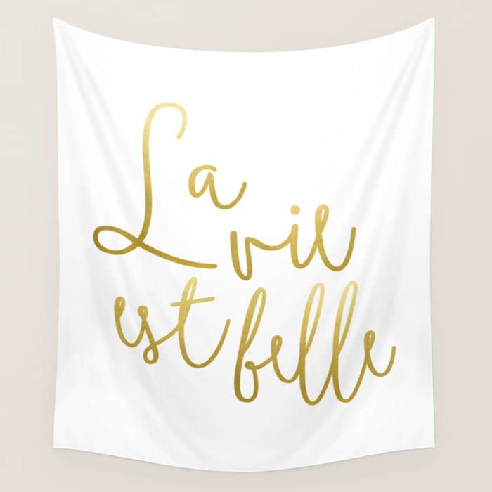 La Vie Est Belle #Homestorie #Typography #Buyart Wall Tapestry