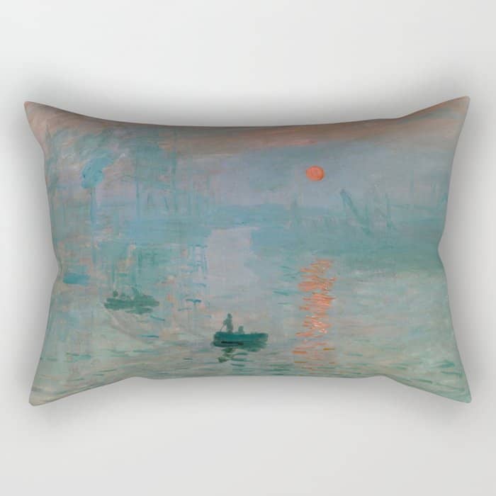 Monet - Impression, Sunrise, 1872 Rectangular Pillow
