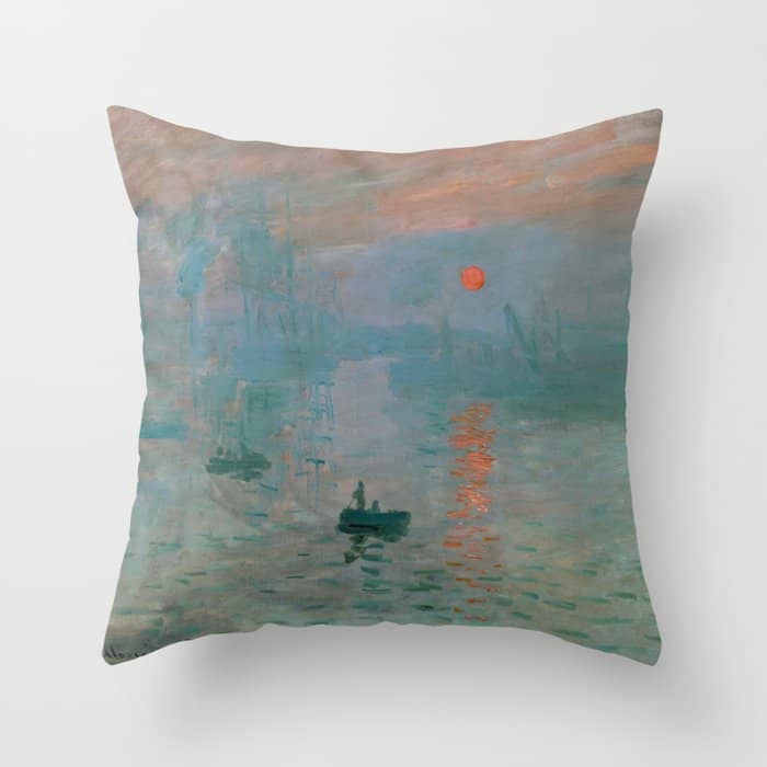 Monet - Impression, Sunrise, 1872 Throw Pillow