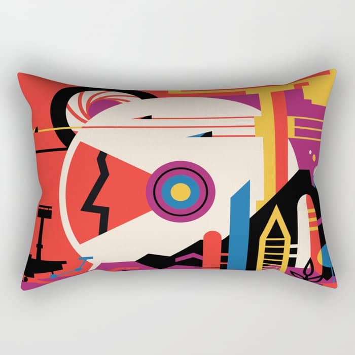 Nasa Retro Space Travel Poster #9 Mars Rectangular Pillow
