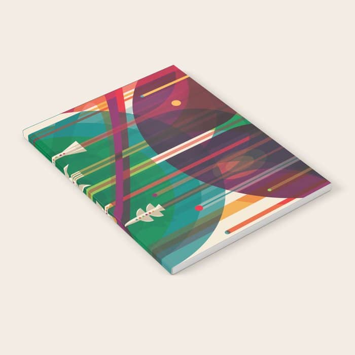 Nasa Retro Space Travel Poster The Grand Tour Notebook