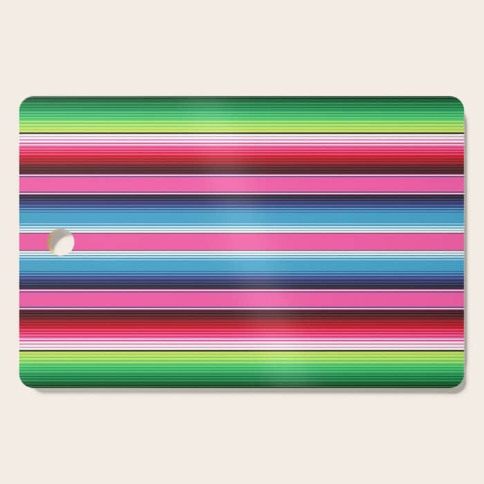 Pink Mexican Serape Blanket Stripes Cutting Board