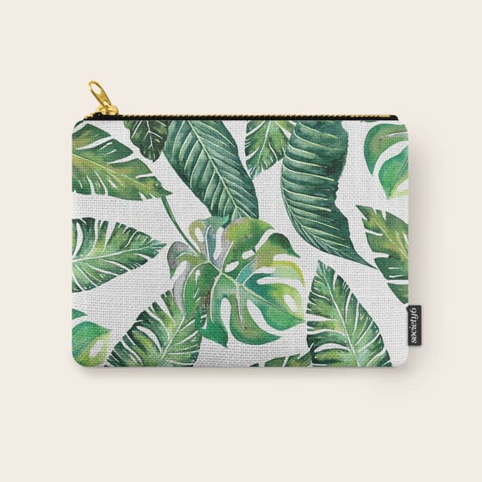 Jungle Leaves, Banana, Monstera #Homestorie Carry All Pouch