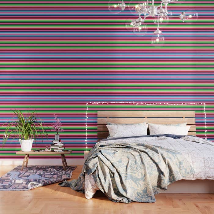 Pink Mexican Serape Blanket Stripes Wallpaper