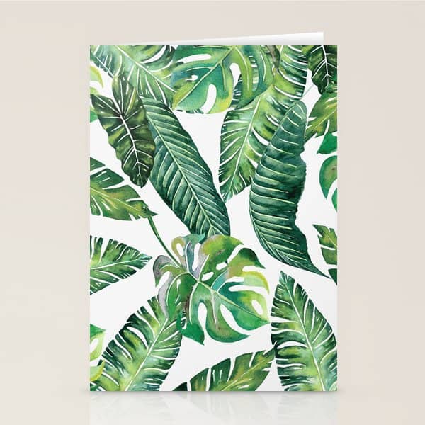 Jungle Leaves, Banana, Monstera #Homestorie Stationery Card