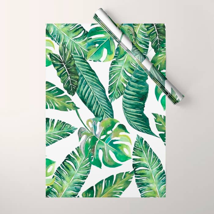 Jungle Leaves, Banana, Monstera #Homestorie Wrapping Paper
