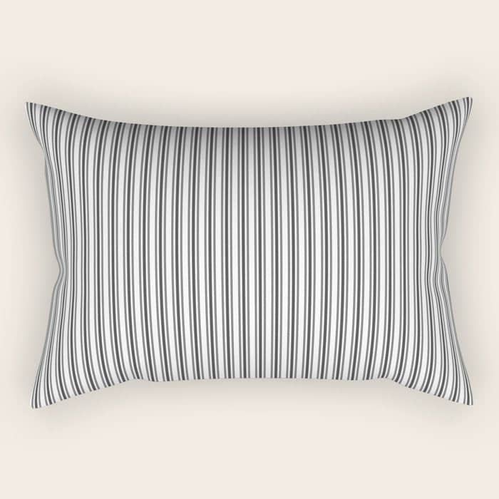 Trendy French Black And White Mattress Ticking Double Stripes Rectangular Pillow