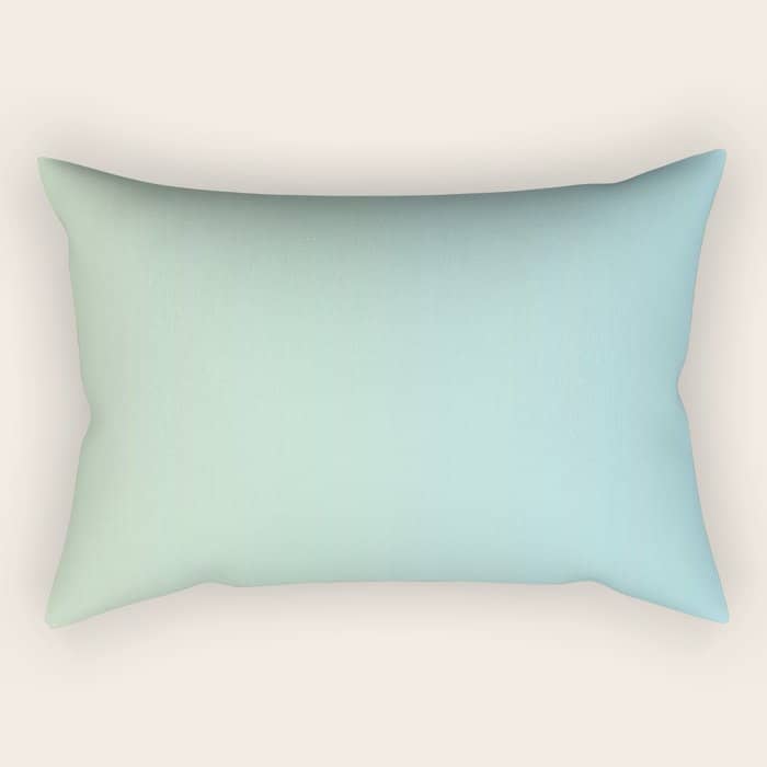 Turquoise Green Blue Gradient Rectangular Pillow