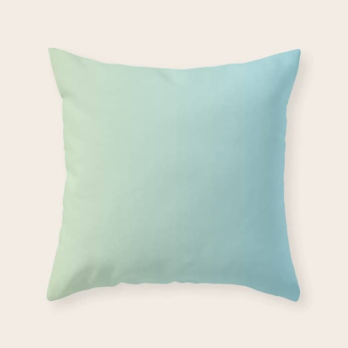 Turquoise Green Blue Gradient Throw Pillow
