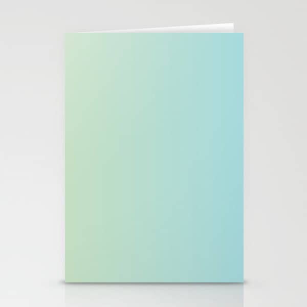 Turquoise Green Blue Gradient Stationery Card