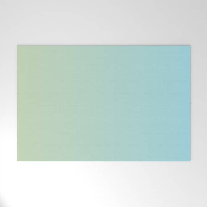 Turquoise Green Blue Gradient Welcome Mat