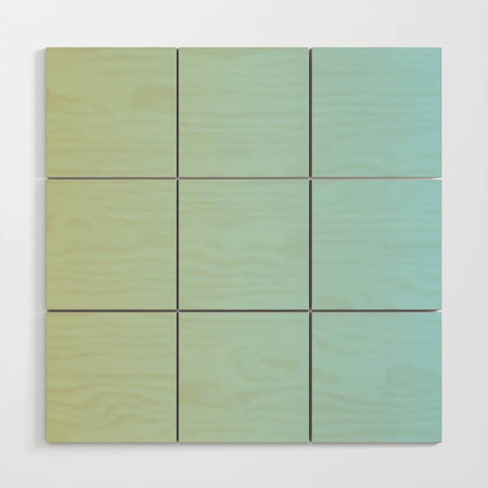 Turquoise Green Blue Gradient Wood Wall Art