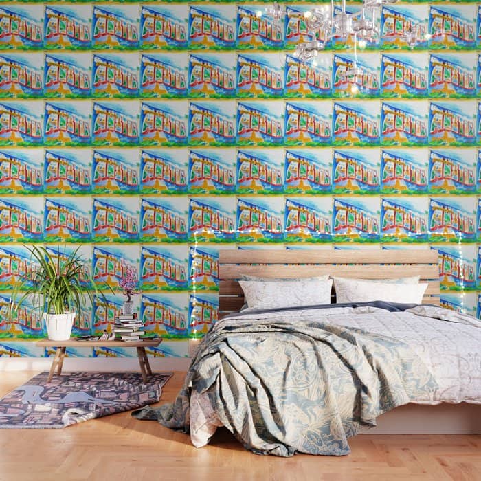 Greetings From Austin Mural Watercolor Wallpaper
