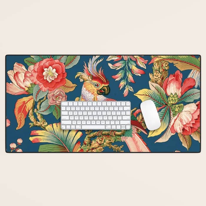 Antique French Chinoiserie In Blue Desk Mat