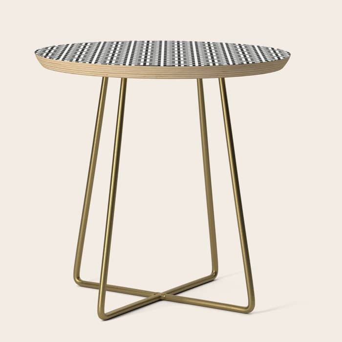 Black And White Greek Key Pattern Side Table