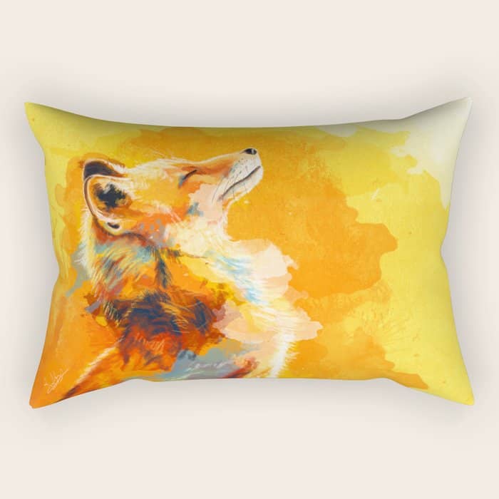 Blissful Light - Fox Portrait Rectangular Pillow