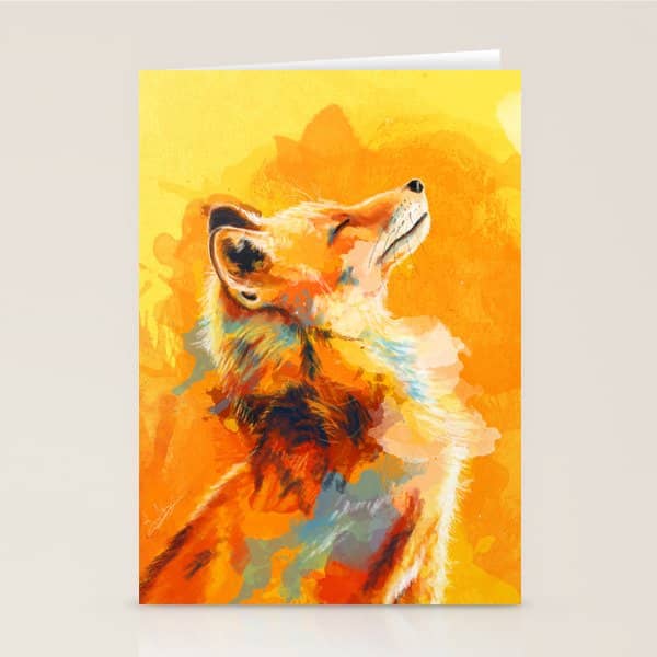 Blissful Light - Fox Portrait Stationery Card