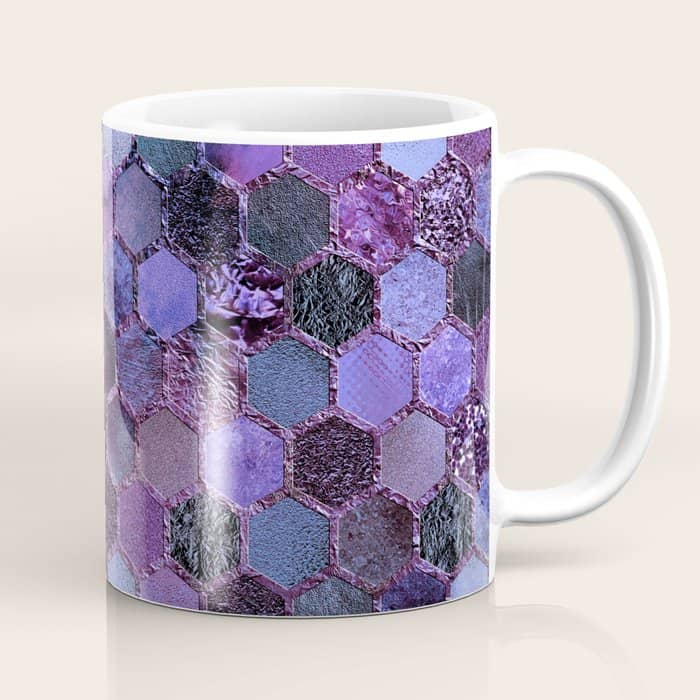 Purple Geometric Hexagonal Elegant & Luxury Pattern Coffee Mug