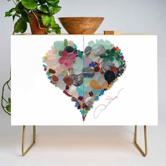 Love -  Sea Glass Heart A Unique Birthday & FatherâS Day Gift Credenza