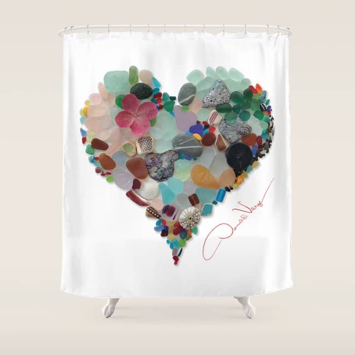 Love -  Sea Glass Heart A Unique Birthday & FatherâS Day Gift Shower Curtain