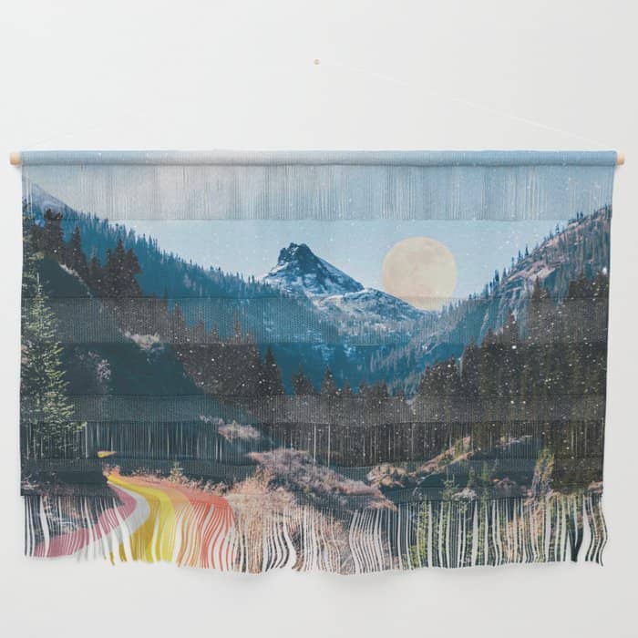 1960'S Style Mountain Collage Wall Hanging