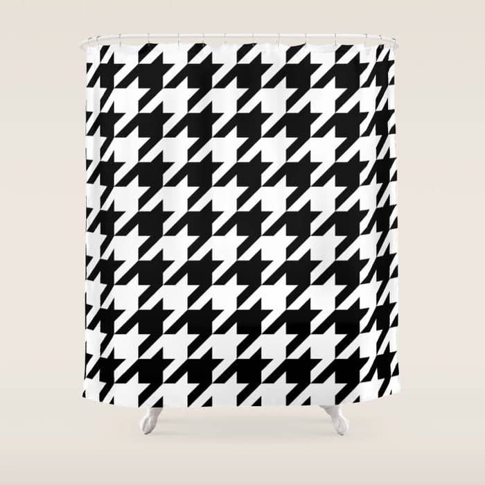 Classic Houndstooth Pattern Shower Curtain