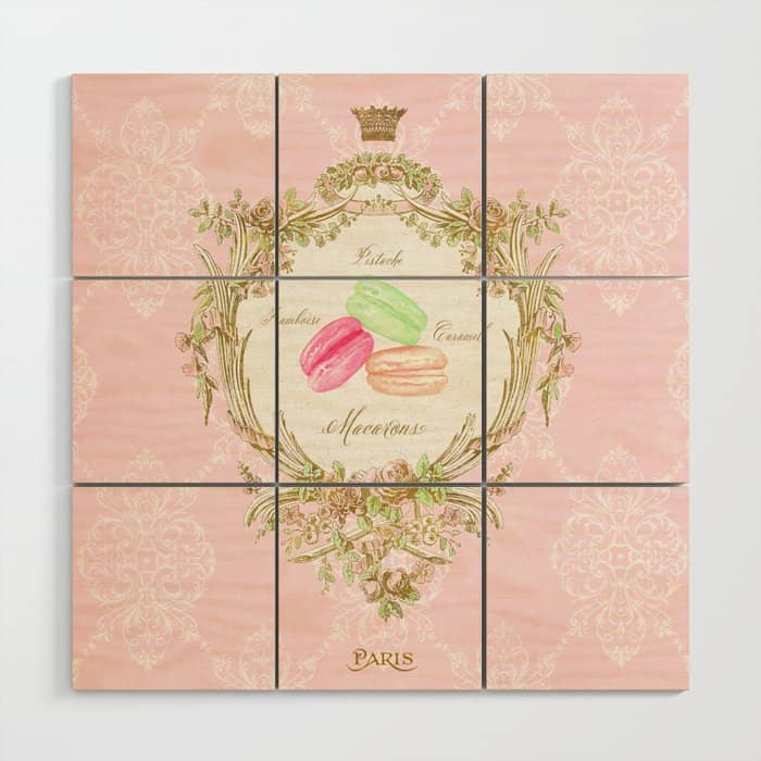 French Patisserie Macarons Wood Wall Art
