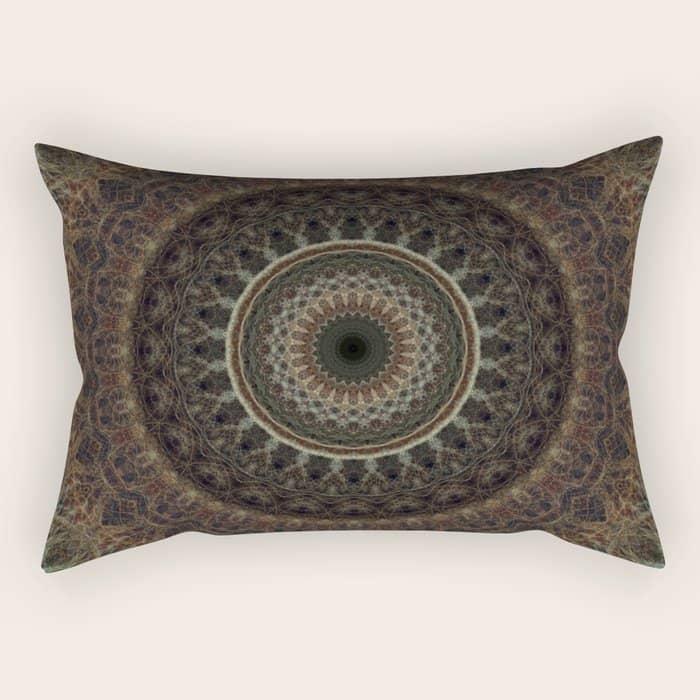 Mandala In Brown Tones Rectangular Pillow