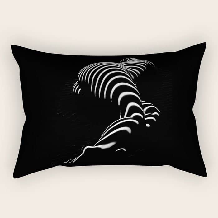 0774-Ar Bbw Sensual Legs Hips And Ass Of A Large Woman Big Beautiful Art Nude Black And White Rectangular Pillow