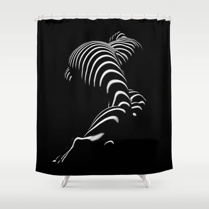 0774-Ar Bbw Sensual Legs Hips And Ass Of A Large Woman Big Beautiful Art Nude Black And White Shower Curtain
