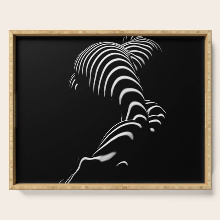 0774-Ar Bbw Sensual Legs Hips And Ass Of A Large Woman Big Beautiful Art Nude Black And White Serving Tray