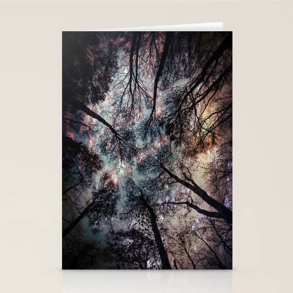 Starry Sky In The Forest Stationery Card