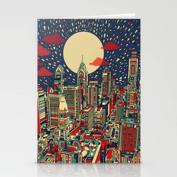Philadelphia City Skyline Stationery Card