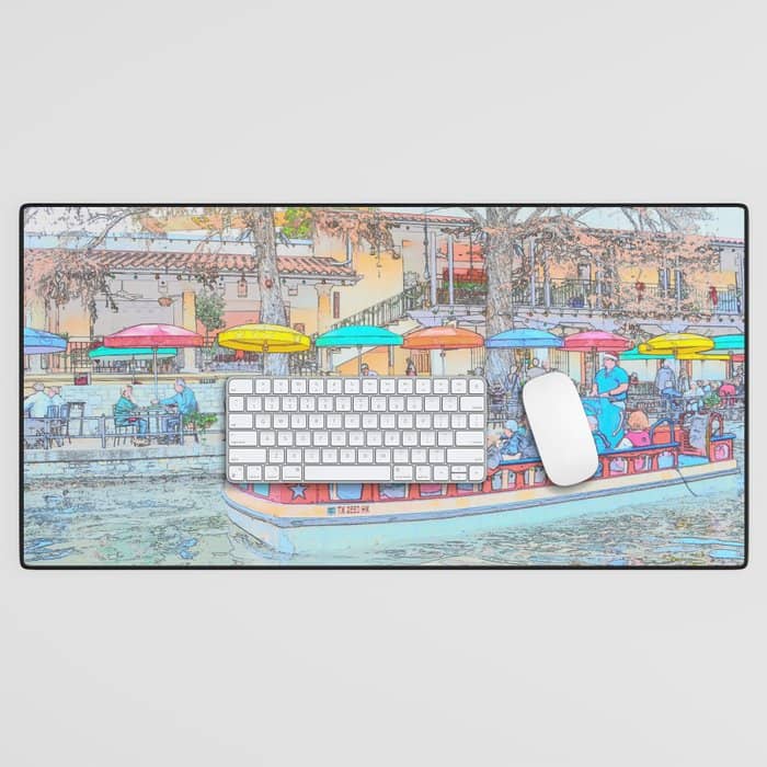 Ride Down The River - San Antonio, Texas Desk Mat