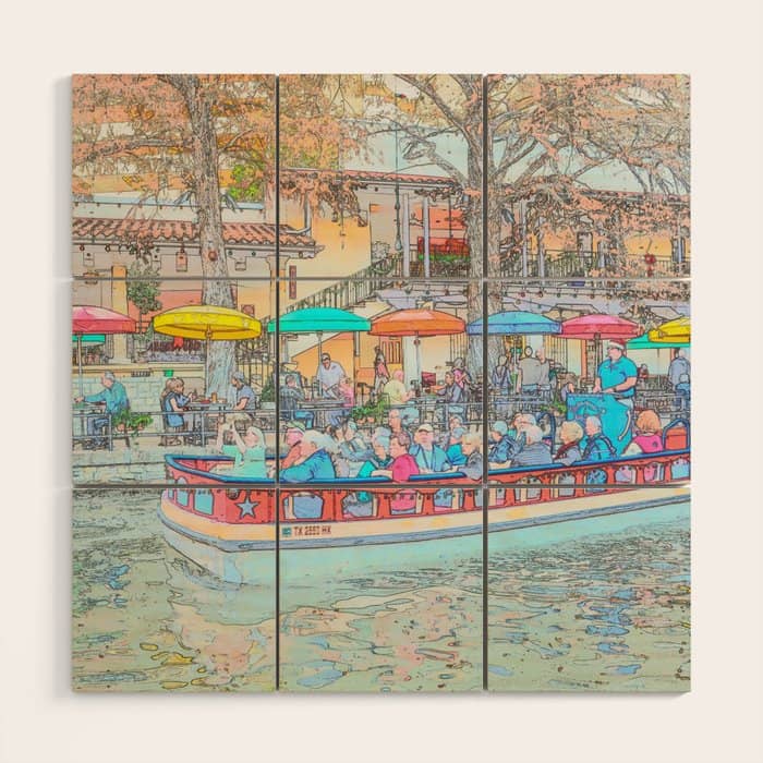 Ride Down The River - San Antonio, Texas Wood Wall Art