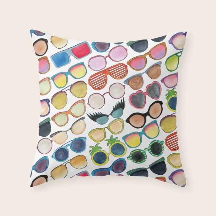 Sunglasses By Veronique De Jong Throw Pillow