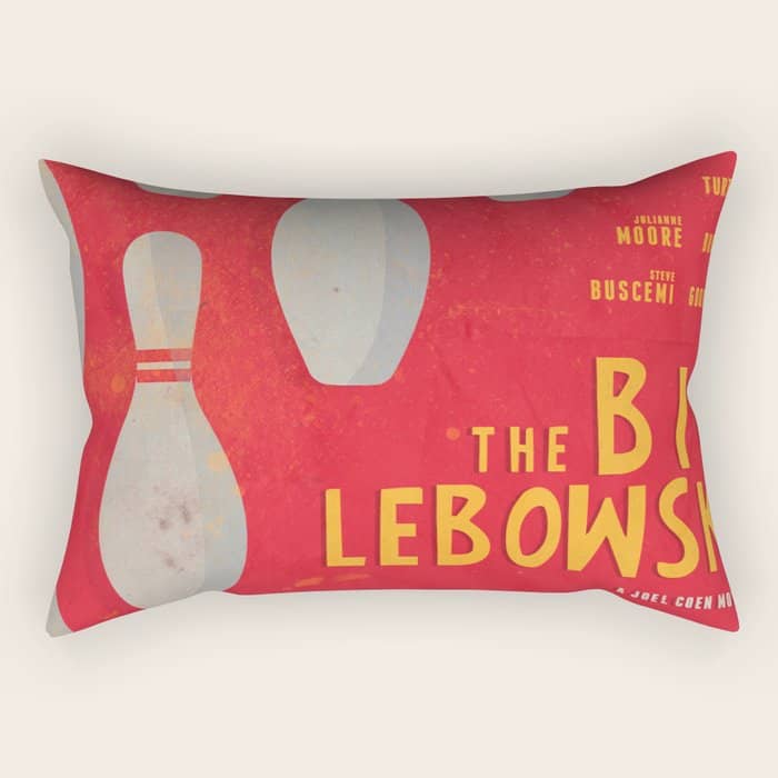 The Big Lebowski - Movie Poster, Coen Brothers Film, Jeff Bridges, John Turturro, Bowling Rectangular Pillow