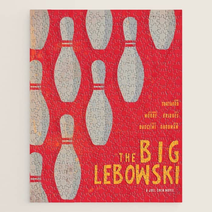 The Big Lebowski - Movie Poster, Coen Brothers Film, Jeff Bridges, John Turturro, Bowling Jigsaw Puzzle