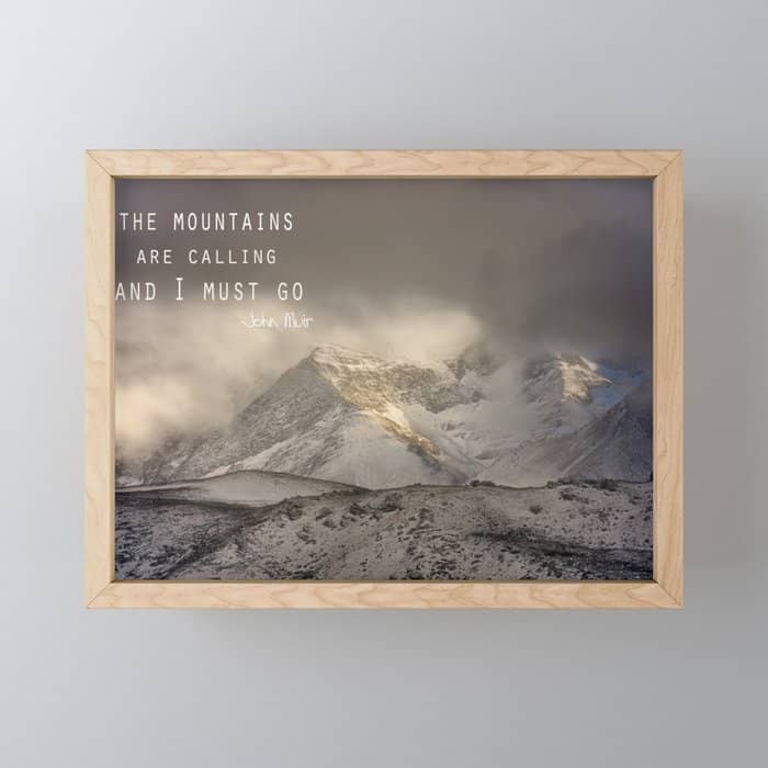 The Mountains Are Calling, And I Must Go.  John Muir. Vintage. Mini Art Print