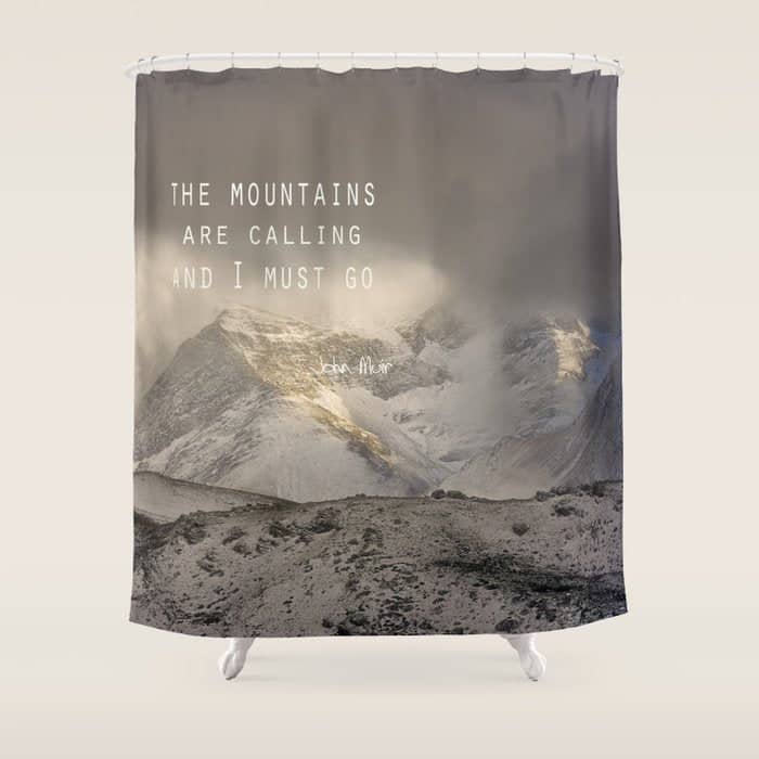 The Mountains Are Calling, And I Must Go.  John Muir. Vintage. Shower Curtain
