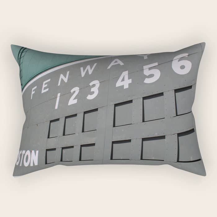 Fenwall -- Boston Fenway Park Wall, Green Monster, Red Sox Rectangular Pillow