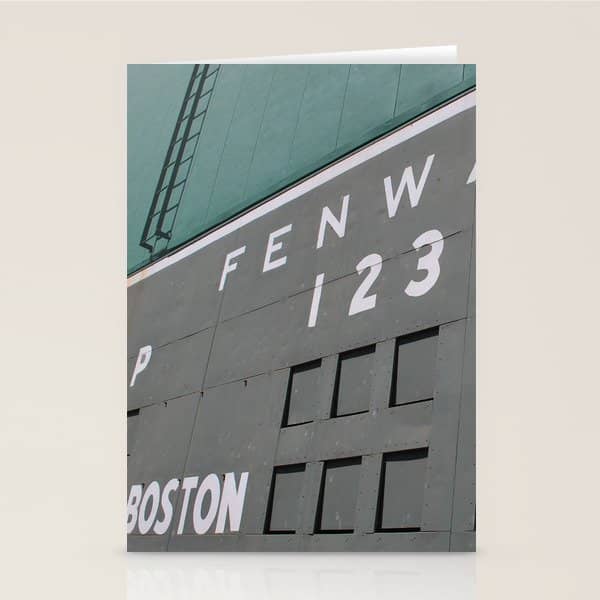 Fenwall -- Boston Fenway Park Wall, Green Monster, Red Sox Stationery Card